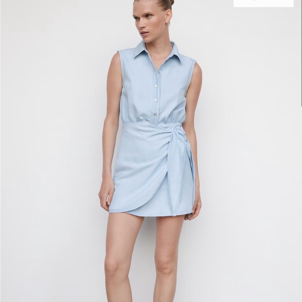 New with tags! Mango linen short wrap dress